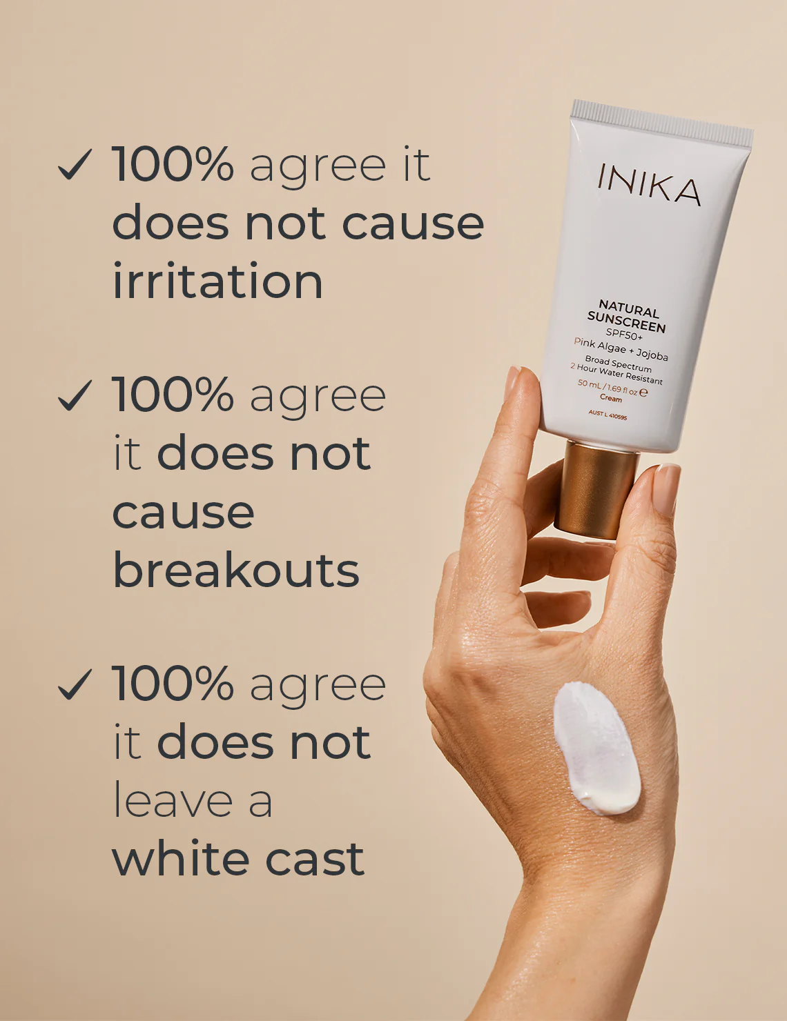 INIKA Organic Natural Sunscreen SPF50+ 50mL - Image 3