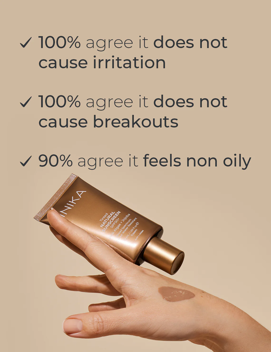 INIKA Organic Tinted Natural Sunscreen SPF50+ 50mL - Image 3